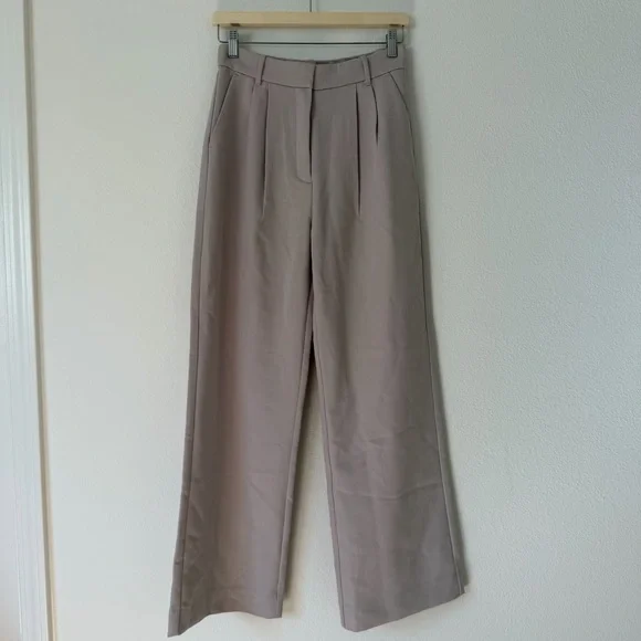 Abercrombie & Fitch Sloane High Rise Tailored Wide Leg Trouser Pants Size 28 / 6 - Picture 2 of 12